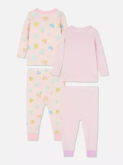 Długa piżama z motywem serca, 2 szt.