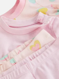 Długa piżama z motywem serca, 2 szt.