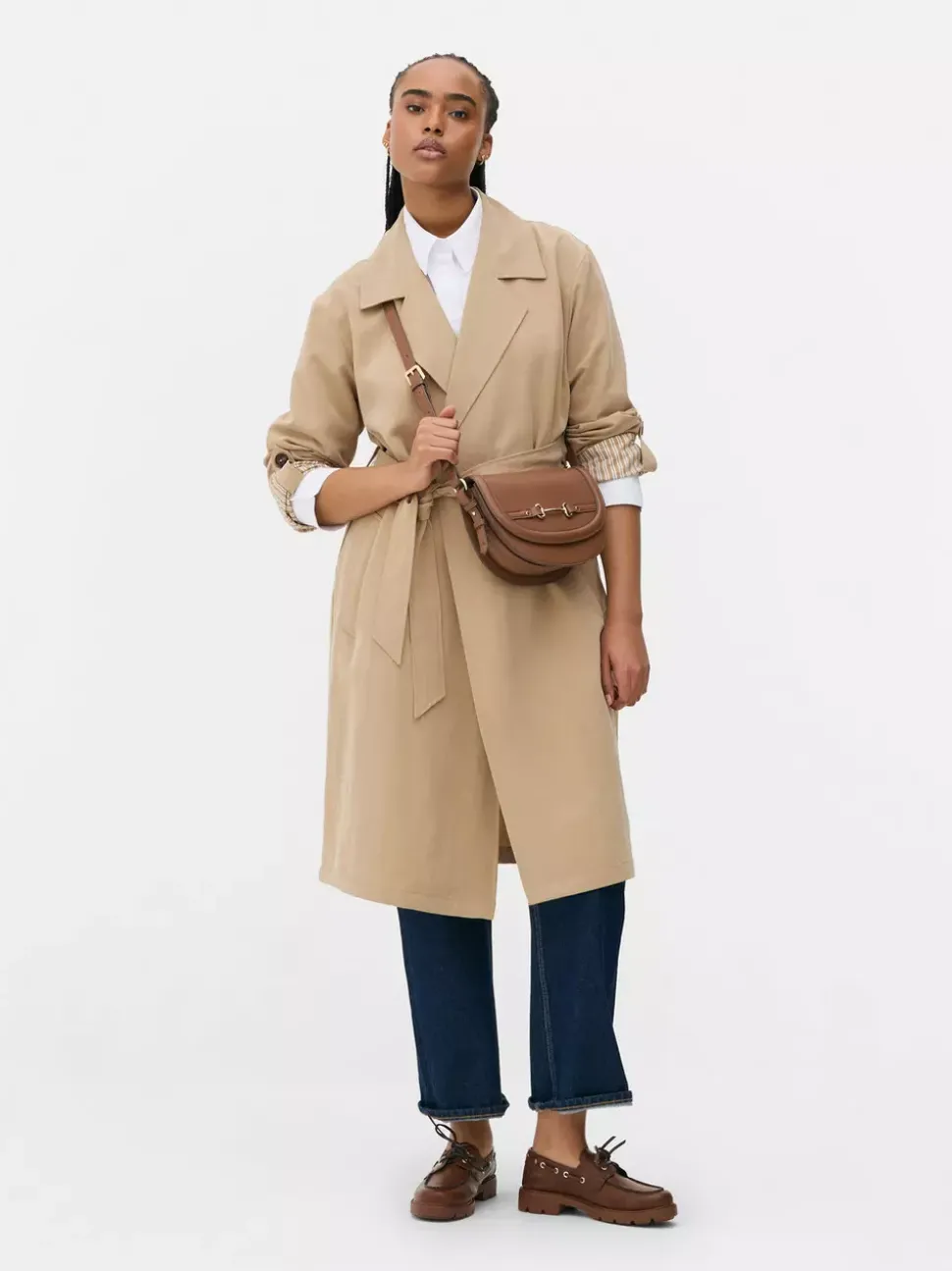 Długi płaszcz bez guzików w stylu rustykalnym