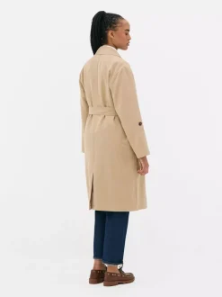 Długi płaszcz bez guzików w stylu rustykalnym