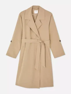 Długi płaszcz bez guzików w stylu rustykalnym