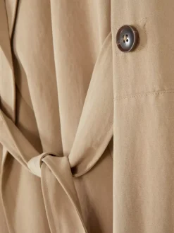 Długi płaszcz bez guzików w stylu rustykalnym