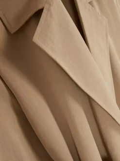 Długi płaszcz bez guzików w stylu rustykalnym