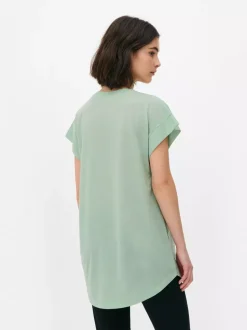 Długi T-shirt z nadrukiem