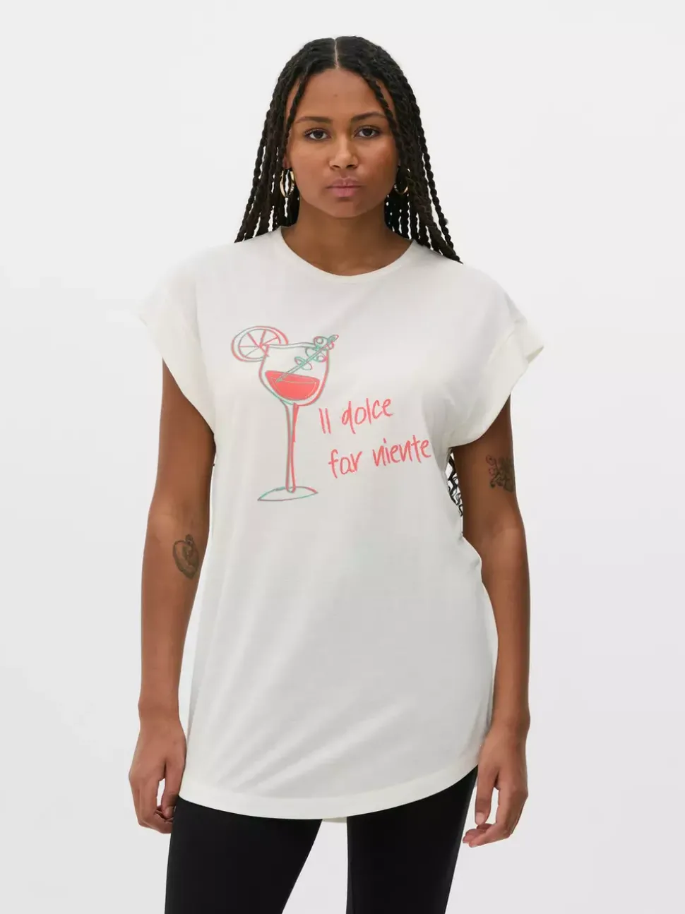 Długi T-shirt z nadrukiem