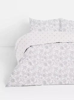 Dwustronny komplet pościeli w kwiaty, rozmiar king