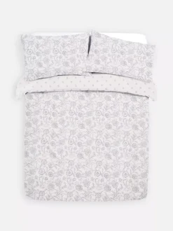 Dwustronny komplet pościeli w kwiaty, rozmiar king