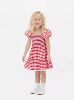 Dwuwarstwowa sukienka w kratę vichy