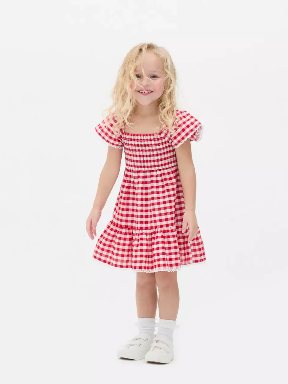 Dwuwarstwowa sukienka w kratę vichy