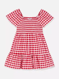 Dwuwarstwowa sukienka w kratę vichy