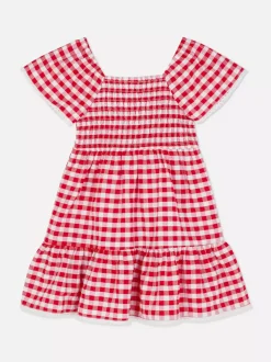 Dwuwarstwowa sukienka w kratę vichy