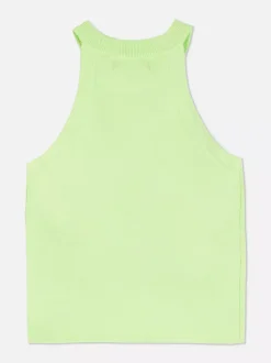 Dzianinowa koszulka bez rękawów o fasonie bokserki