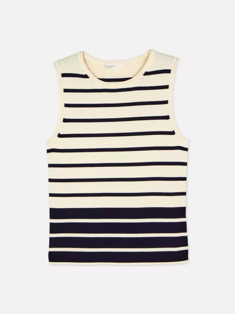 Dzianinowy top bez rękawów z okrągłym dekoltem