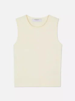 Dzianinowy top bez rękawów z okrągłym dekoltem