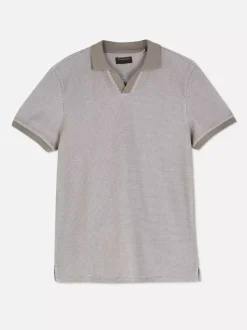 Dzianinowy T-shirt z kołnierzykiem