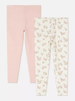 Elastyczne legginsy z różnymi wzorami, 2 pary