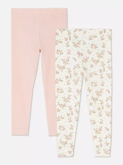 Elastyczne legginsy z różnymi wzorami, 2 pary