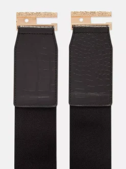Elastyczny pasek z imitacji skóry krokodyla