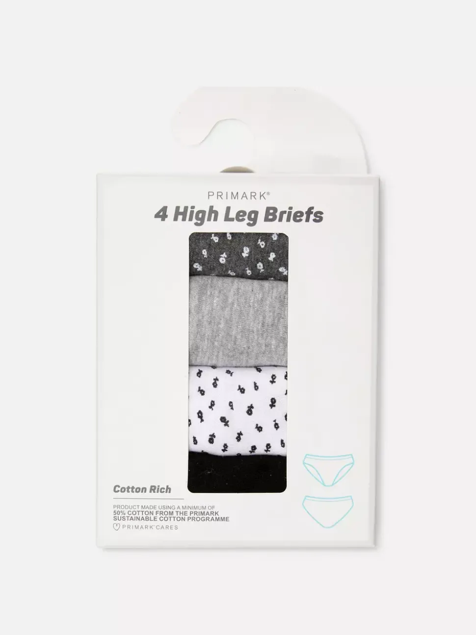 Figi z wysokim wycięciem na co dzień, 4 pary