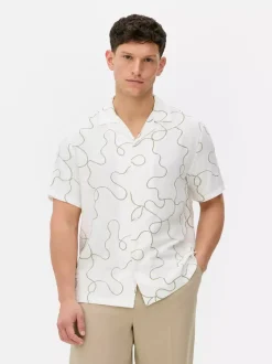 Flokowana koszula Kem z abstrakcyjnym wzorem