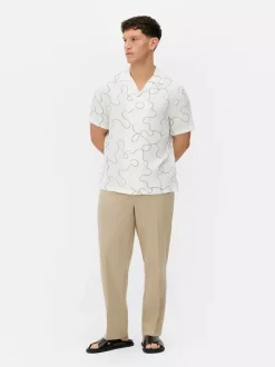 Flokowana koszula Kem z abstrakcyjnym wzorem