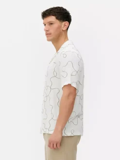 Flokowana koszula Kem z abstrakcyjnym wzorem