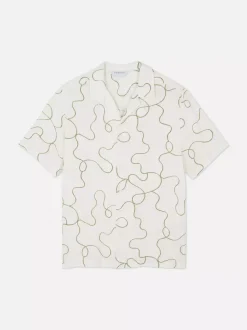 Flokowana koszula Kem z abstrakcyjnym wzorem