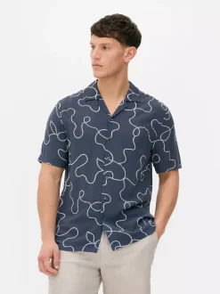 Flokowana koszula Kem z abstrakcyjnym wzorem