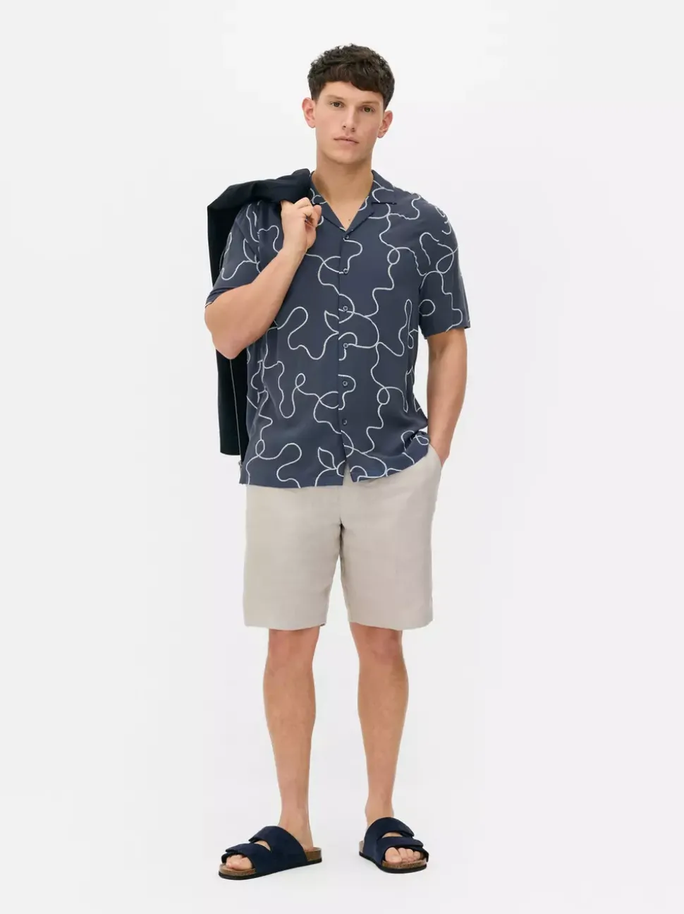 Flokowana koszula Kem z abstrakcyjnym wzorem