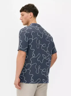 Flokowana koszula Kem z abstrakcyjnym wzorem