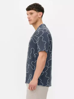 Flokowana koszula Kem z abstrakcyjnym wzorem