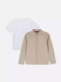 Funkcjonalna koszula z kołnierzykiem i T-shirt