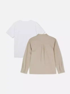 Funkcjonalna koszula z kołnierzykiem i T-shirt