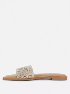 Geometryczne sandały bez pięty z wycięciami