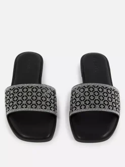 Geometryczne sandały bez pięty z wycięciami