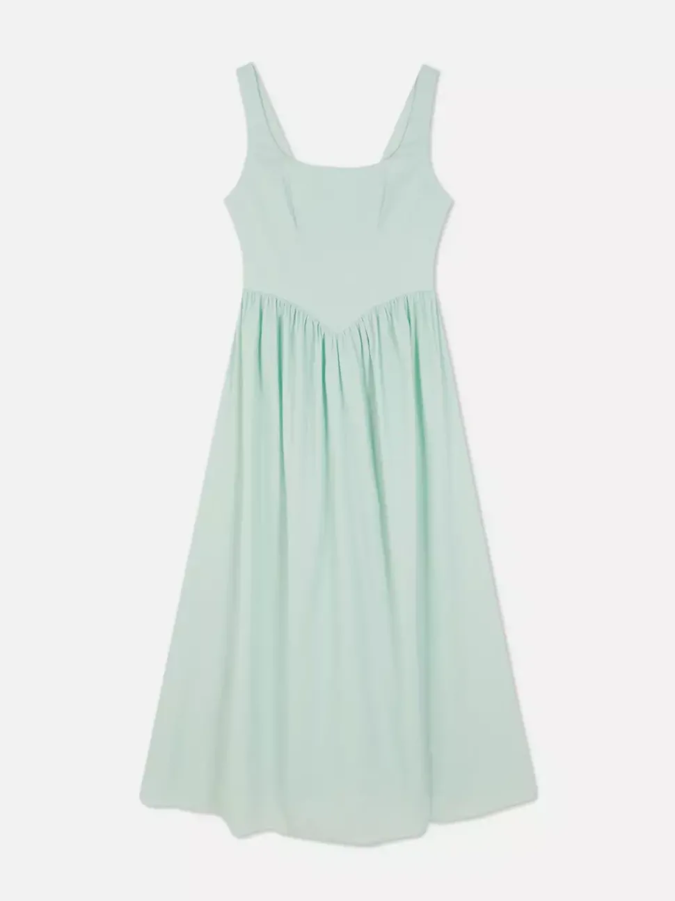 Gorsetowa sukienka midi bez rękawów