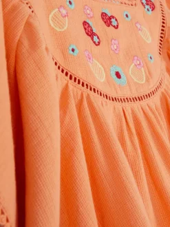 Haftowana sukienka plażowa typu kaftan