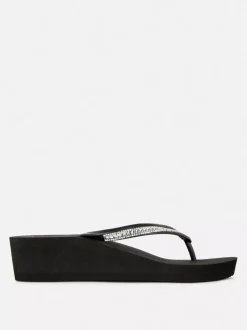 Japonki z diamencikami na koturnie