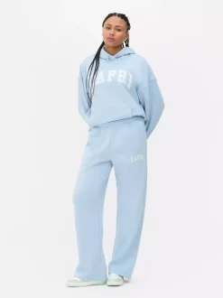 Jasnoniebieskie spodnie dresowe z szeroką nogawką