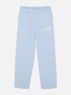 Jasnoniebieskie spodnie dresowe z szeroką nogawką