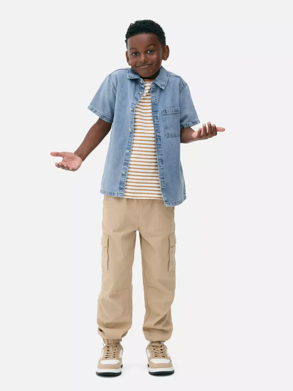 Jeansowa koszula na guziki z krótkim rękawem