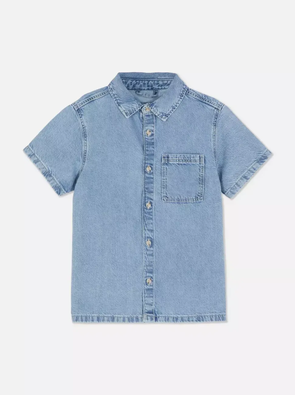Jeansowa koszula na guziki z krótkim rękawem
