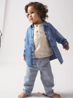 Jeansowa koszula z długim rękawem