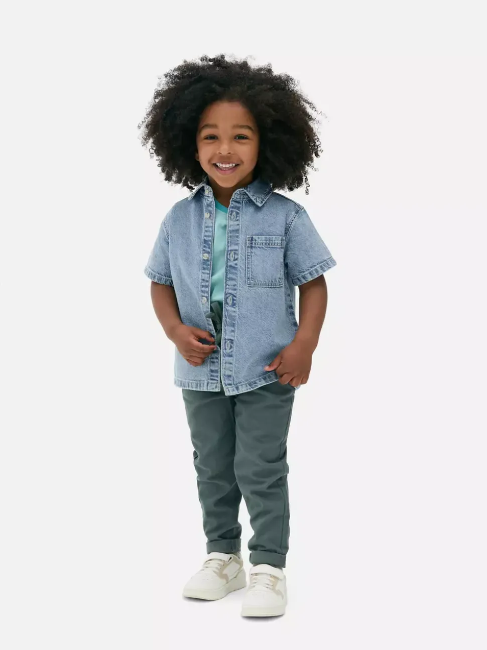 Jeansowa koszula z krótkim rękawem