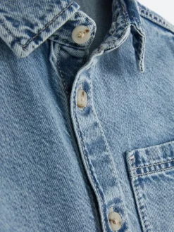 Jeansowa koszula z krótkim rękawem