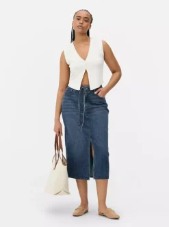 Jeansowa spódnica maxi