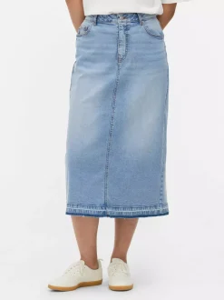Jeansowa spódnica midi