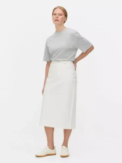 Jeansowa spódnica midi