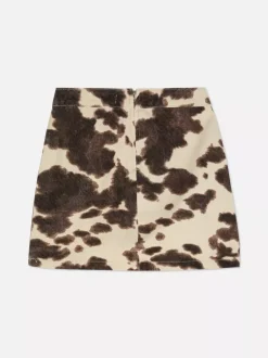 Jeansowa spódnica z motywem krowy