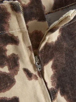 Jeansowa spódnica z motywem krowy